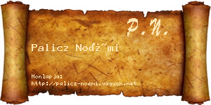 Palicz Noémi névjegykártya