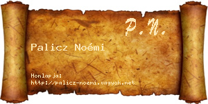 Palicz Noémi névjegykártya